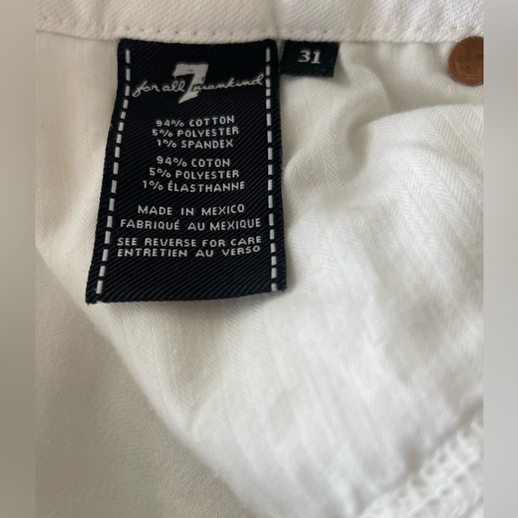 🤍7️⃣NWOT SEVEN FOR ALL MANKIND white jeans size 31.  Awesome fit & stretch! - Picture 7 of 8